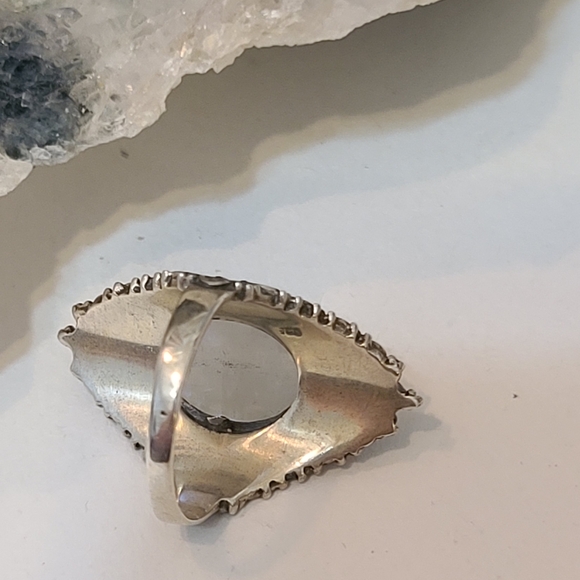 Moonstone .925 sterling filagree Ring size 7 - Picture 4 of 5